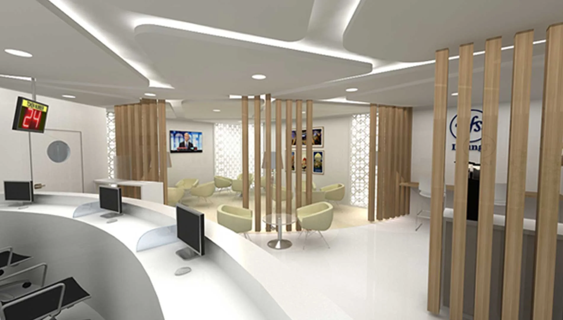 VFS global recepetion area | Boch & Fernsh creative agency in Mumbai
