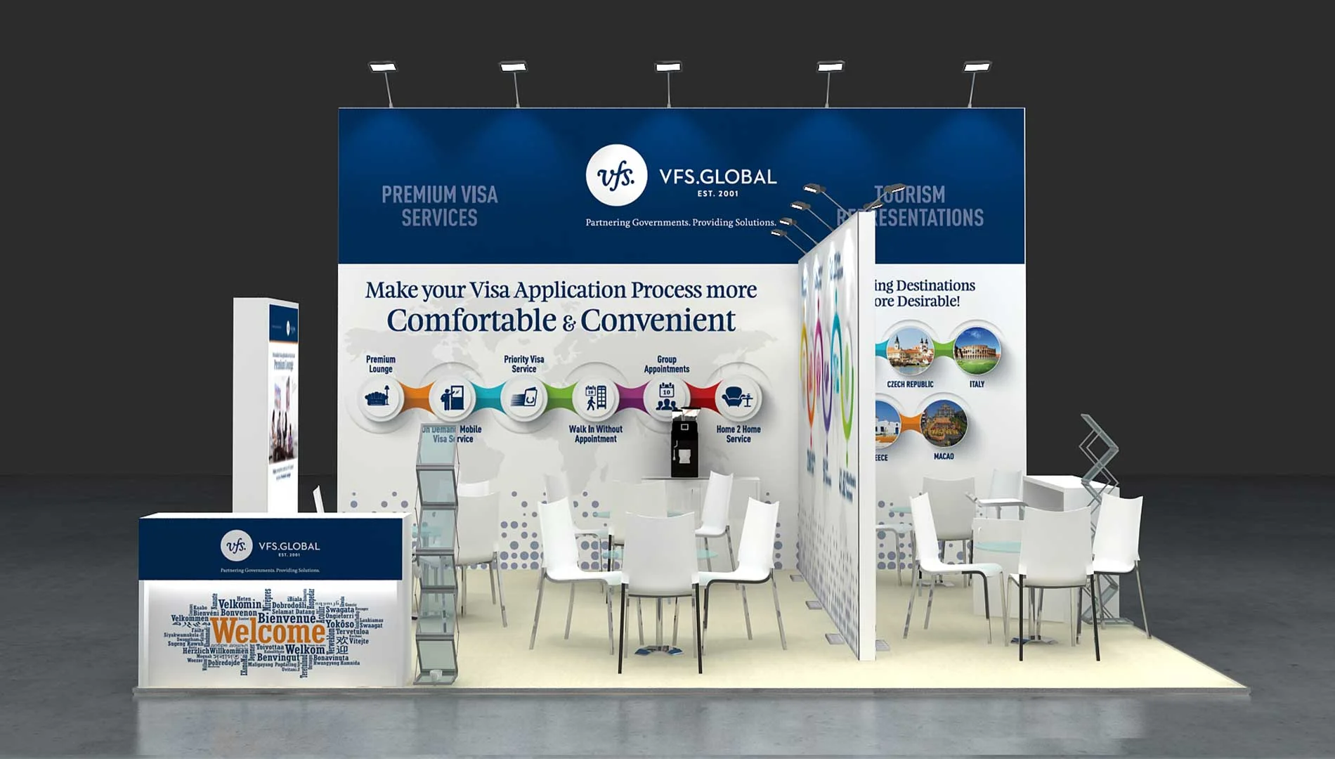 VFS global stall design in 3d | Boch & Fernsh Digital Company