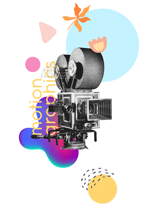 A visually appealing poster with a camera and a flower, crafted by Boch & Fernsh