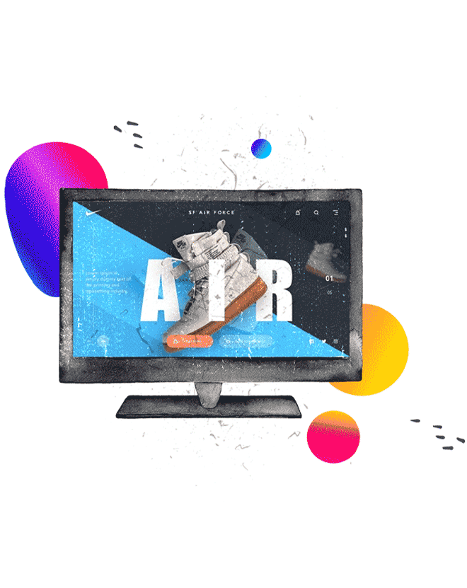 A shoe depicted on a television screen, representing the creative work of Boch & Fernsh